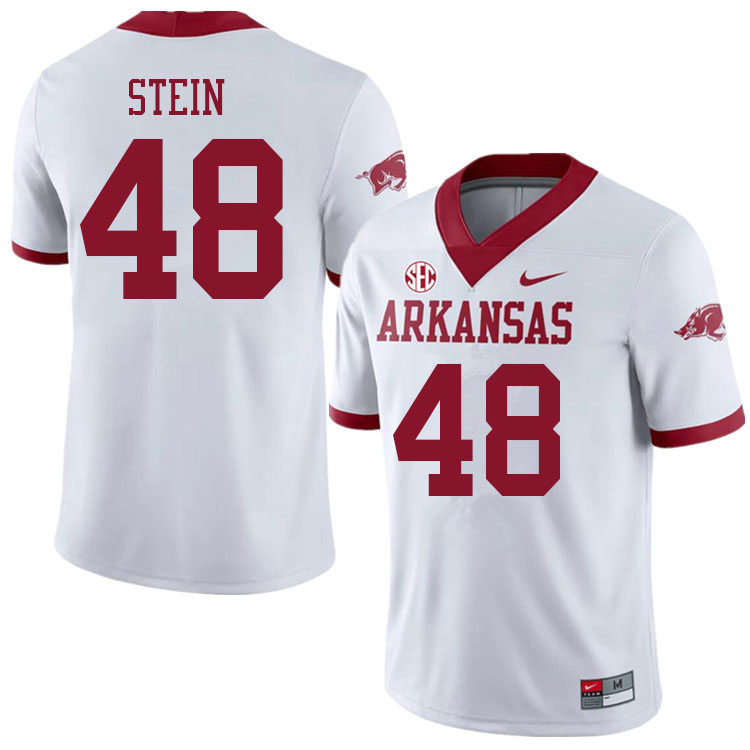 Men #48 Eli Stein Arkansas Razorbacks College Football Jerseys Sale-Alternate White